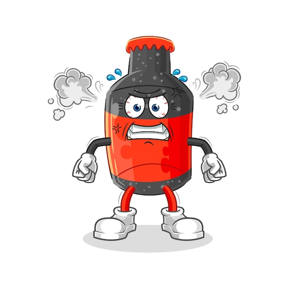 Cola very angry mascot cartoon vector