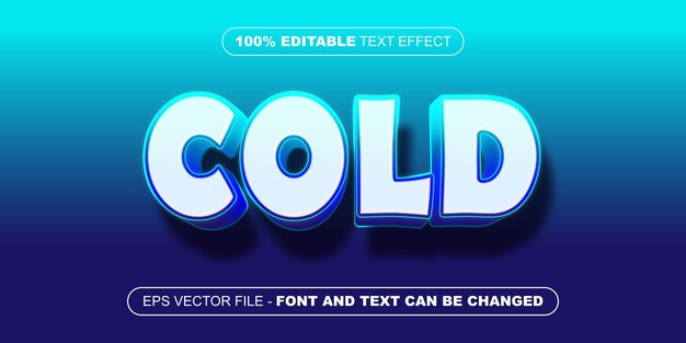 Cold 3d blue editable text effect