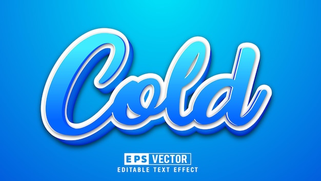 Cold 3d Editable Text Effect Vector With Background