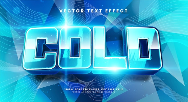 ベクトル モダンな青い色の冷たい3d編集可能なテキスト効果