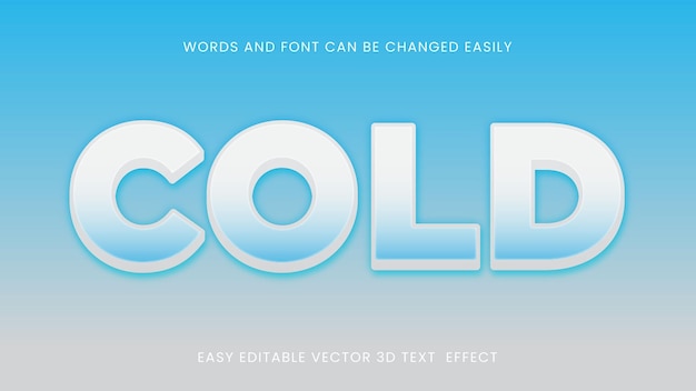 Cold 3d text style design