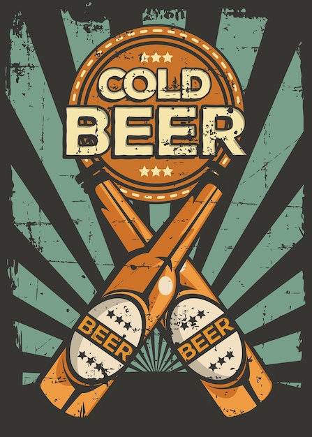 Vector cold beer