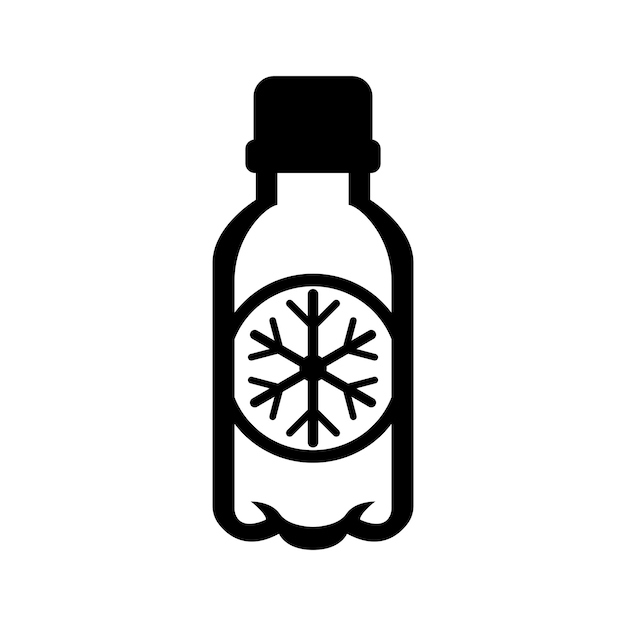 Cold bottle drink logo icondesign vector illustration template