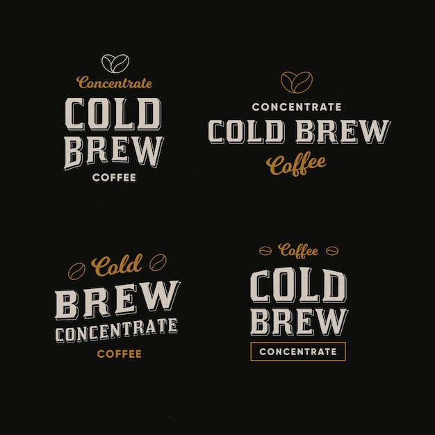 Vector cold brew coffee logos concept