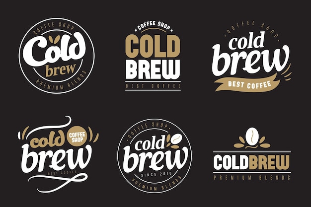 Cold brew coffee logos concept