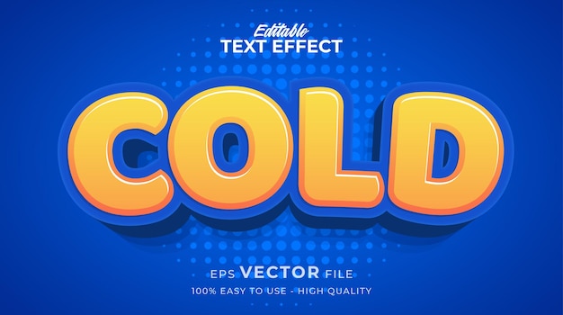 Cold cartoon typography premium editable text effect