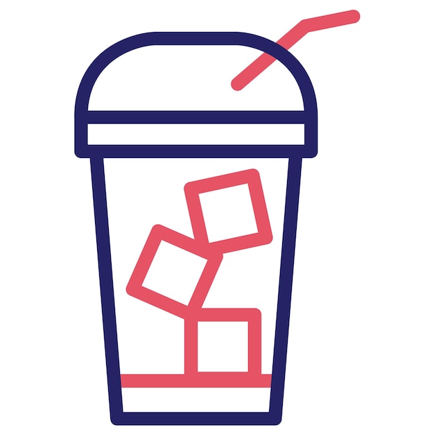 Иллюстрация иконки холодного векторного кофе в иконке Coffee Shop