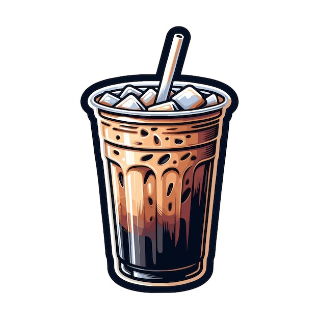 Vector cold coffee vector illustration