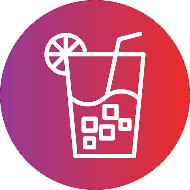 Cold Drink Icon Style