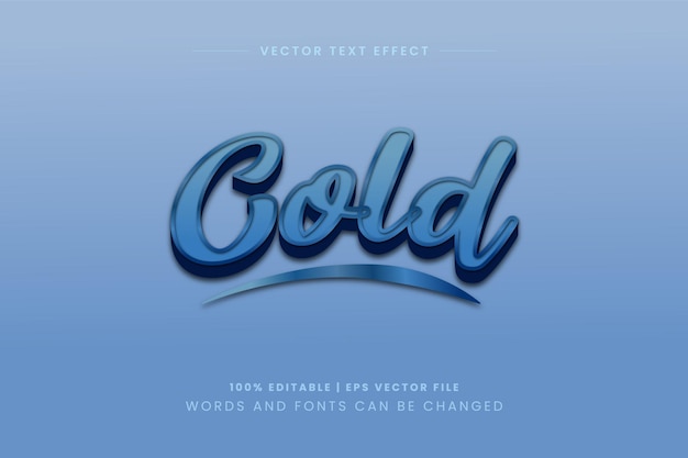 Cold Editable 3d Gradient Text Effect