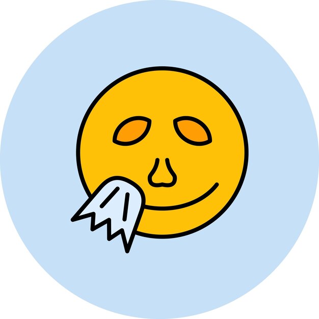 Vector cold face flat illustration