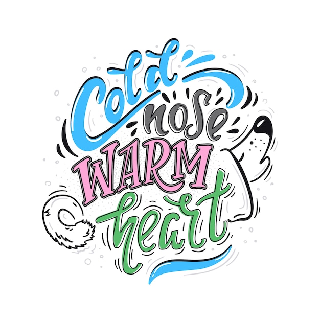 Vector cold nose warm heart color poster