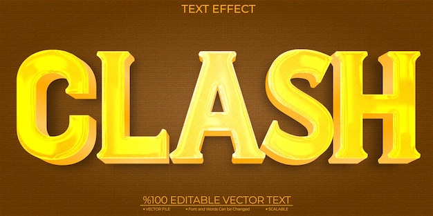 Cold shiny bold clash editable and scalable template vector text effect