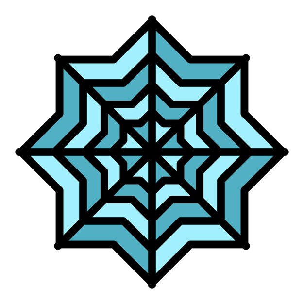 Vector cold snowflake icon outline cold snowflake vector icon color flat isolated