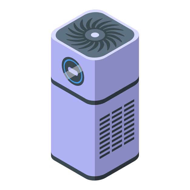 Vettore vettore isometrico dell'icona del sistema freddo pulire la polvere flusso freddo
