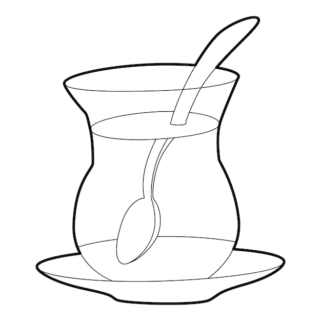 Иконка холодного чая Контурная иллюстрация векторной иконки холодного чая для паутины