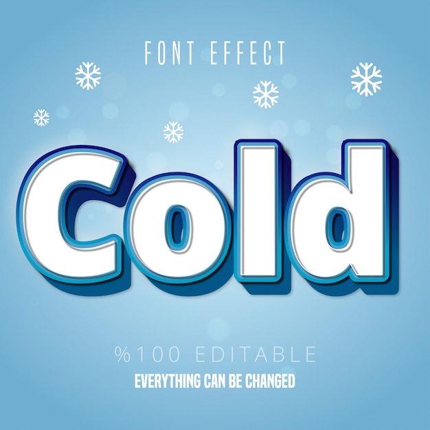 Cold text, editable font effect