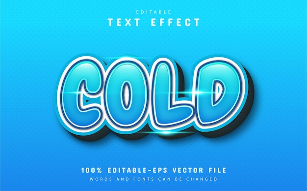 Cold text effect with blue gradient