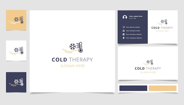 Vector cold therapy logo design with editable slogan branding book