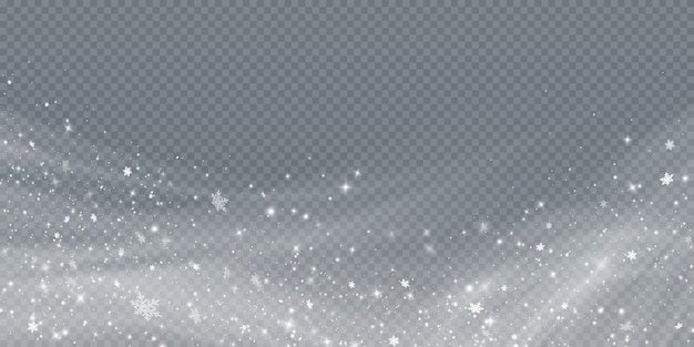 Cold winter wind texture. Holiday vector blizzard. Christmas effect of a cold blizzard. Vector PNG.