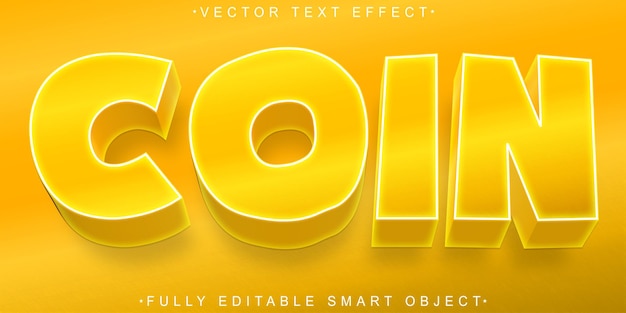 Colden Coin Vector Volledig bewerkbaar Smart Object Text Effect