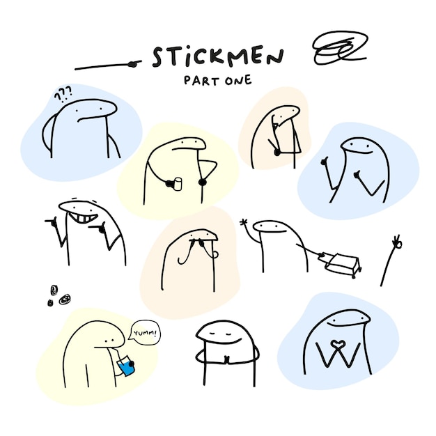 Коллекция Stickmen Dibujado a mano Часть 1