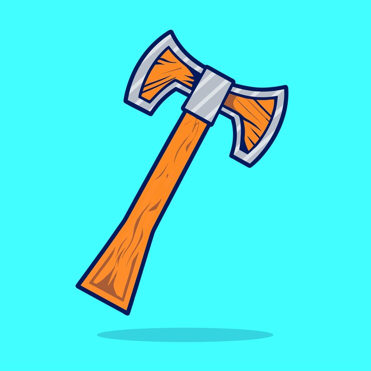 Vector colered axe vector icon illustration flat design vector