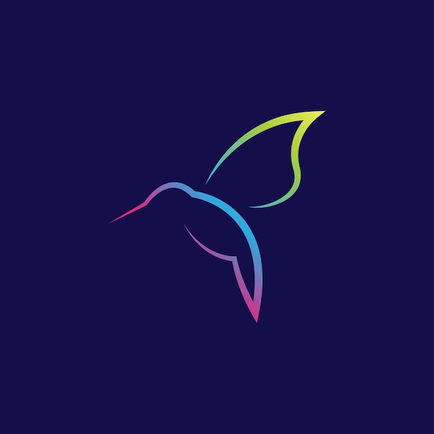 Vector colibri bird-logo