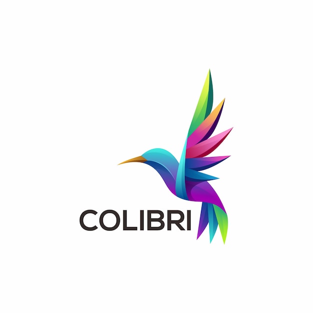 Colibri gradiënt kleurrijke ontwerpen logo