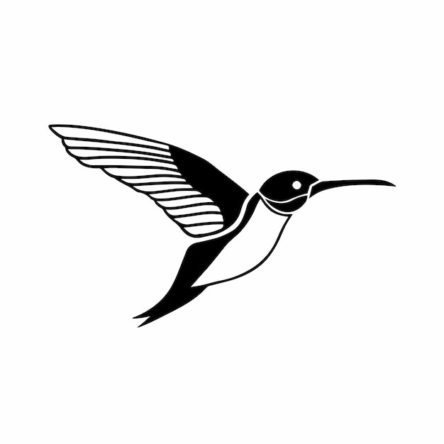 Colibri logo tattoo design stencil vector illustration