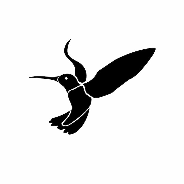 Colibri logo tattoo design stencil vector illustration