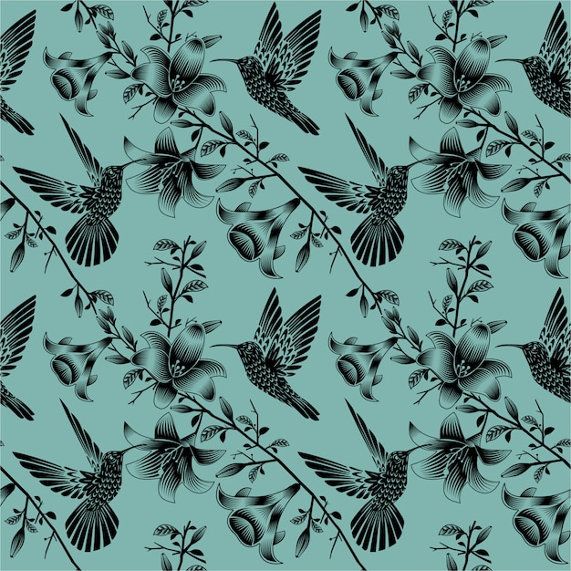 Vector colibri pattern