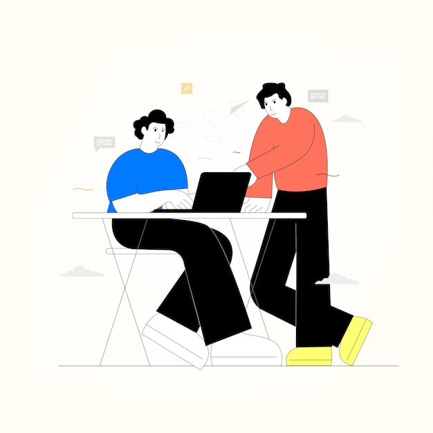 Collab Flat Illustrations Team work