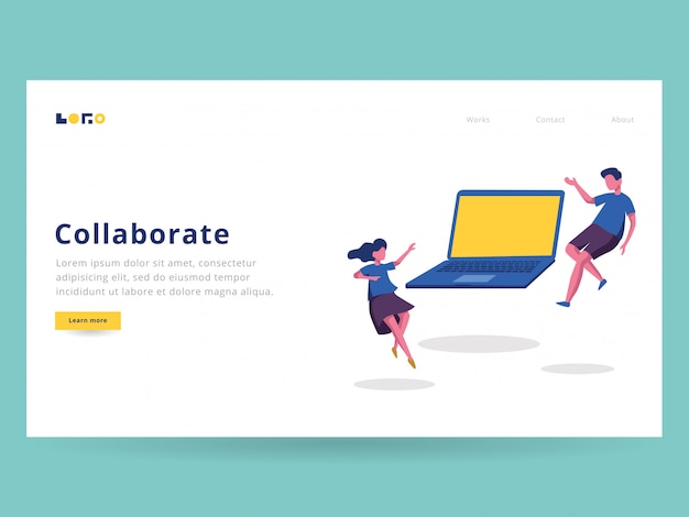 Collaborate illustration for landing page