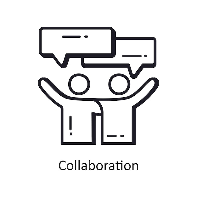 Collaboration outline doodle Design illustratie Symbool op witte achtergrond EPS 10 File