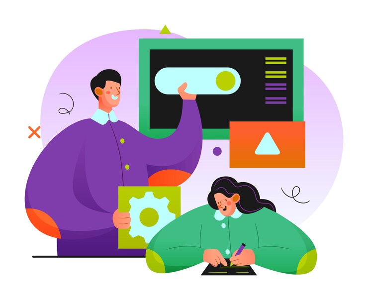 Vector collaborative educational project illustration