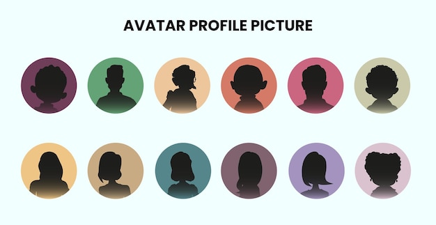 Vector collage of avatar faces for userpic and profile picture