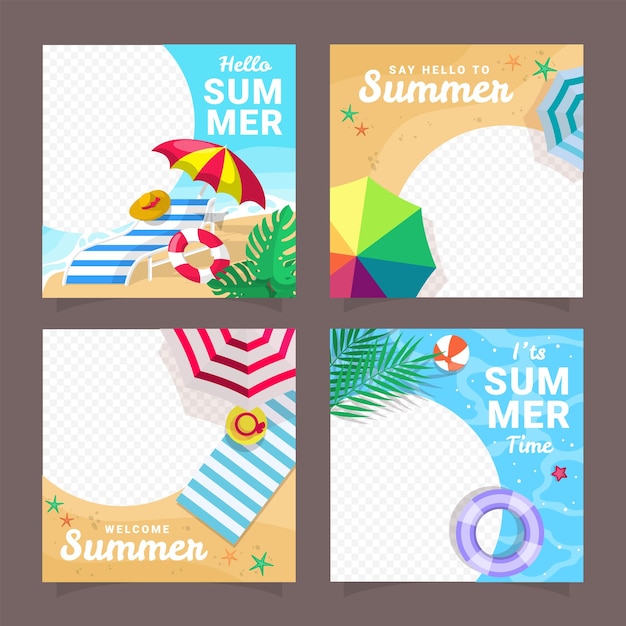 a collage of cards with the words summer on it