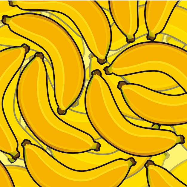 collage of cartoon bananas in different layers