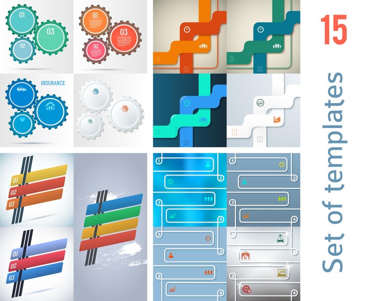 Vector a collage of different colored items including a logo that says " set of commutative ".