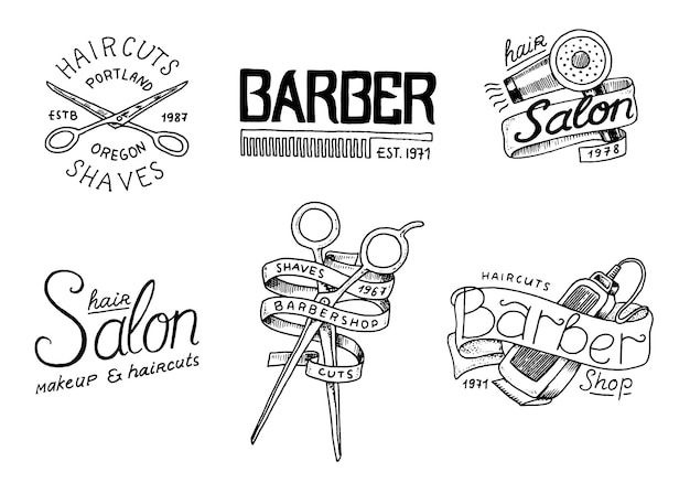 A collage of images of barber shop and barber shop.