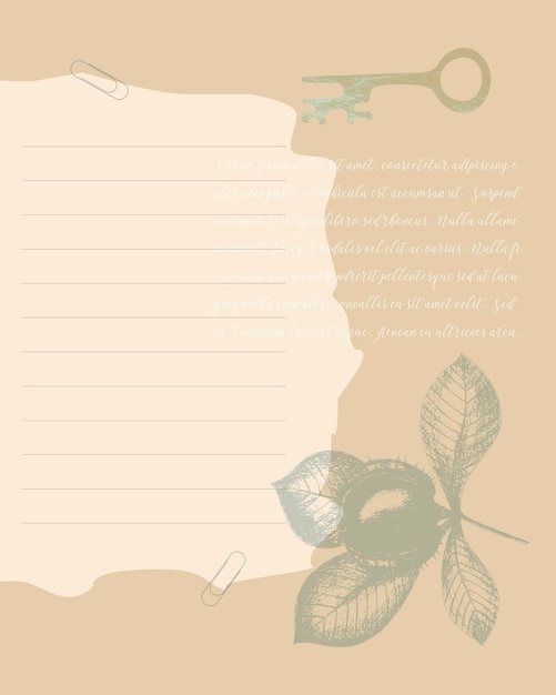Collage Key chestnut To Do list Planner notetaking Lined field for notes ideas reminders
