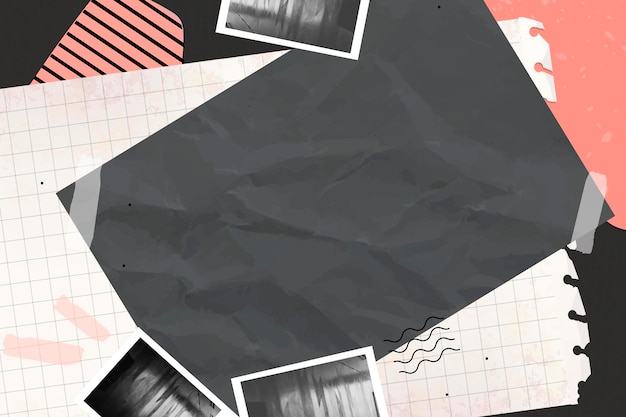 collage of photos and ripped paper background