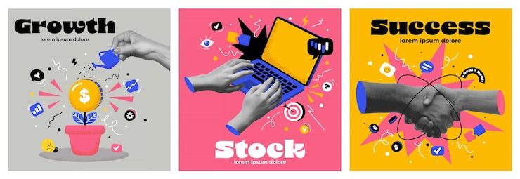 Vector コラージュポスターデザイン 投資