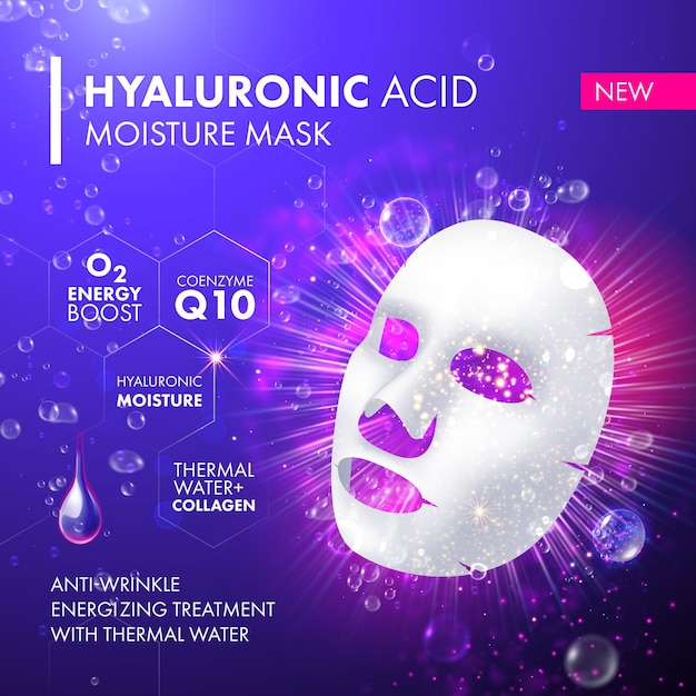 Vector collagen facial mask moisturizing serum