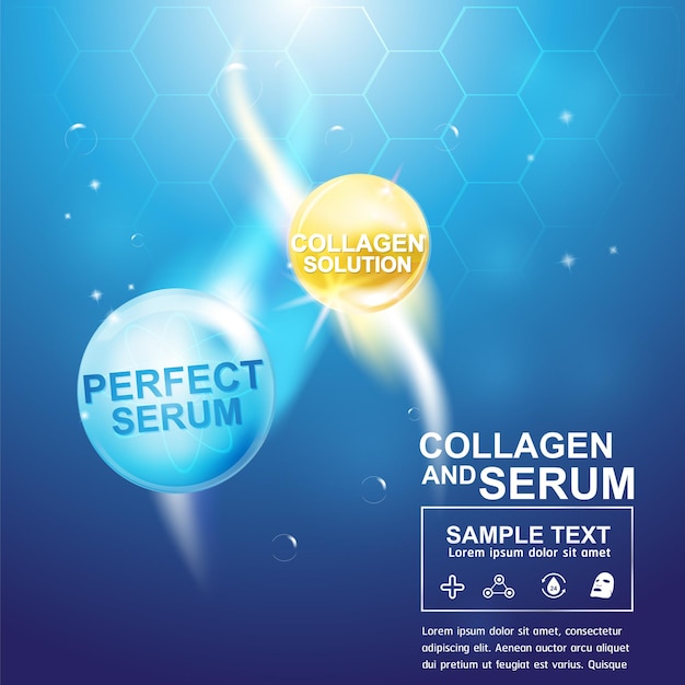 Collagen or Serum Background Concept Skin Care Cosmetic Products.