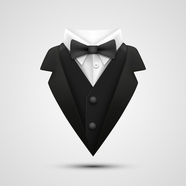 Black tuxedo with tie stock vector. Illustration of jacket - 28511291