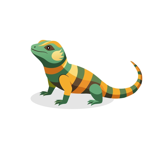 Collared Lizard geïsoleerde platte vector illustratie op witte achtergrond