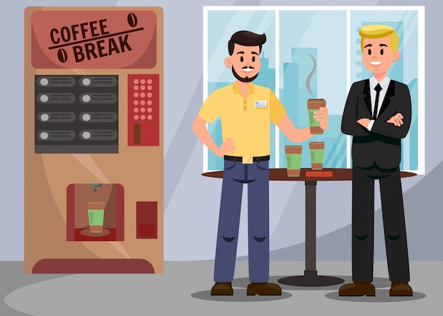 Colleagues at coffee break vector illustration