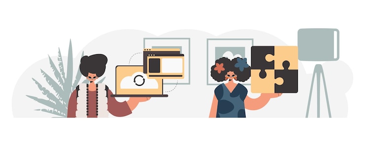 Vector a collect of seo stars synchronization and security of data capacity concept trendy style vector illustration